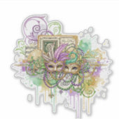 Splatter Mardi Gras collage シール (正面)