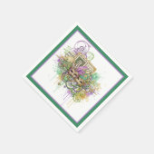 Splatter Mardi Gras collage スタンダードカクテルナプキン (角)