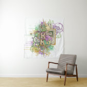 Splatter Mardi Gras collage タペストリー (インサイチュ(横))