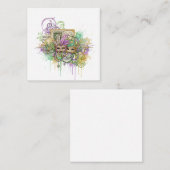 Splatter Mardi Gras collage ノートカード (正面/裏面)