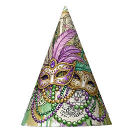 Splatter Mardi Gras collage パーティーハット