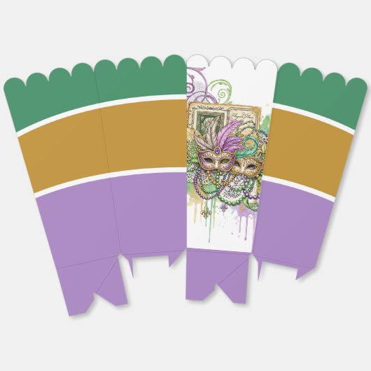 Splatter Mardi Gras collage フェイバーボックス (見開き)