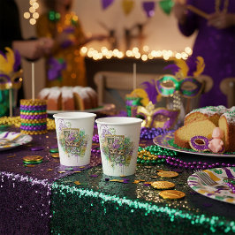 Splatter Mardi Gras collage 紙コップ