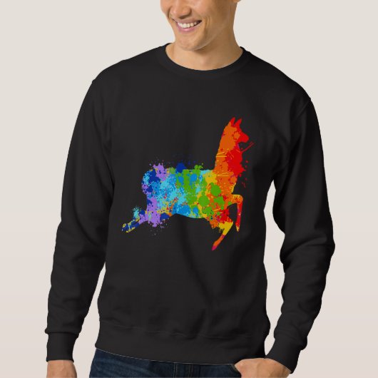 Splattering Paint Llama Drip Painting Llama スウェットシャツ (正面)