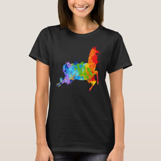Splattering Paint Llama Drip Painting Llama Tシャツ (正面)
