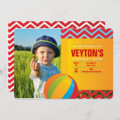 Splishのしぶき誕生日の強打の招待状 招待状 (正面/裏面)