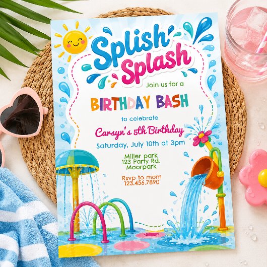 Splish Splash バースデーパーティー | スプラッシュパッド 招待状