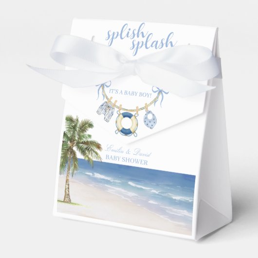 Splish Splash Beach Baby Shower Favor Box フェイバーボックス (正面サイド)