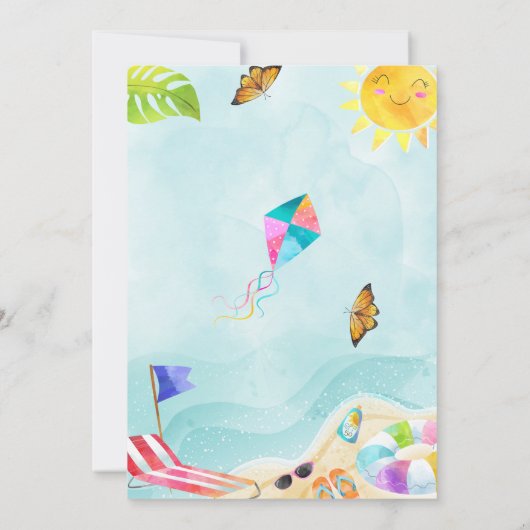 Splish Splash Beach Birthday Party Invitation 招待状 (裏面)