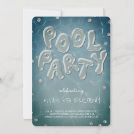 Splish Splash Birthday Bash Pool Party Invitation 招待状