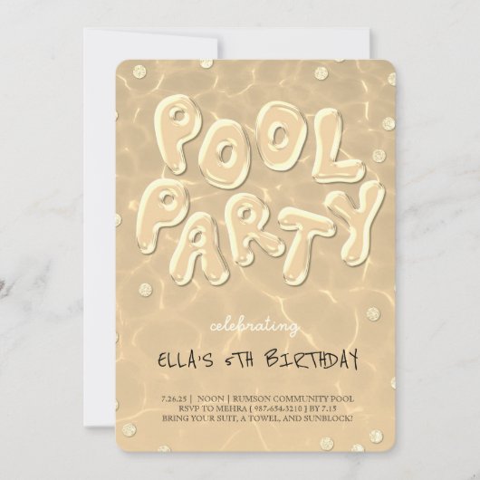 Splish Splash Birthday Bash Pool Party Invitation 招待状 (正面)