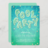 Splish Splash Birthday Bash Pool Party Invitation 招待状 (正面/裏面)