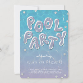 Splish Splash Birthday Bash Pool Party Invitation 招待状
