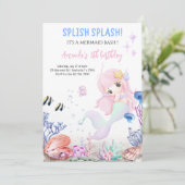 Splish Splash Birthday Party for Little Girl 招待状 (スタンド正面)