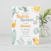 Splish Splash Birthday  Pool Party  招待状 (スタンド正面)
