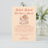 Splish Splash Capybara Baby Girl Shower サンキューカード (スタンド正面)