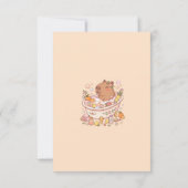 Splish Splash Capybara Baby Girl Shower サンキューカード (裏面)