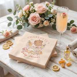 Splish Splash Capybara Baby Girl Shower スタンダードランチョンナプキン