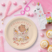 Splish Splash Capybara Baby Girl Shower ペーパープレート (パーティー)