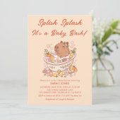 Splish Splash Capybara Baby Girl Shower  招待状 (スタンド正面)