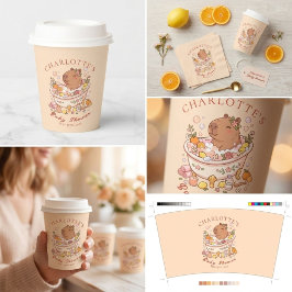 Splish Splash Capybara Baby Girl Shower 紙コップ