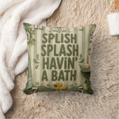 Splish Splash Havin' a Bath Farmhouse Bathroom クッション (ブランケット)