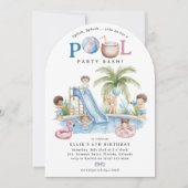 Splish Splash, Kids Pool Birthday Bash 招待状 (正面)