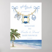 Splish Splash Ocean Baby Shower Welcome Poster ポスター (正面)