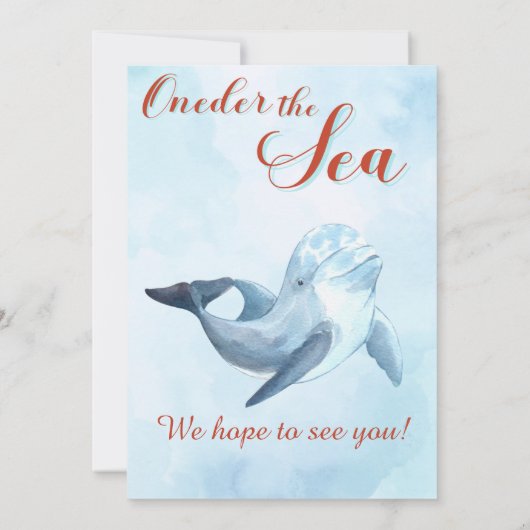 Splish Splash Orang Mermaid Bash 1st Birthday Girl 招待状 (裏面)