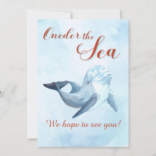 Splish Splash Orang Mermaid Bash Girl 1st Birthday 招待状 (裏面)