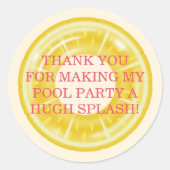 Splish Splash Pool Party Bash Birthday ラウンドシール (正面)