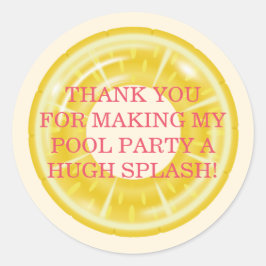 Splish Splash Pool Party Bash Birthday ラウンドシール