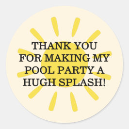 Splish Splash Pool Party Bash Birthday ラウンドシール