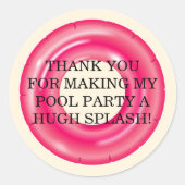 Splish Splash Pool Party Bash Birthday ラウンドシール (正面)