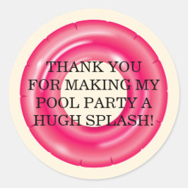 Splish Splash Pool Party Bash Birthday ラウンドシール