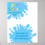 Splish Splash Pool Party Boy Birthday Poster ポスター<br><div class="desc">Make a splash with this fun water splish splash pool party poster. Perfect for your swimming birthday party or special event in style. Personalize with your own special text,  font,  font color and use it for the party or event of your choice.</div>