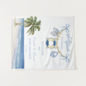Splish Splash Seaside Baby Shower Wall Tapestry タペストリー (正面(横))