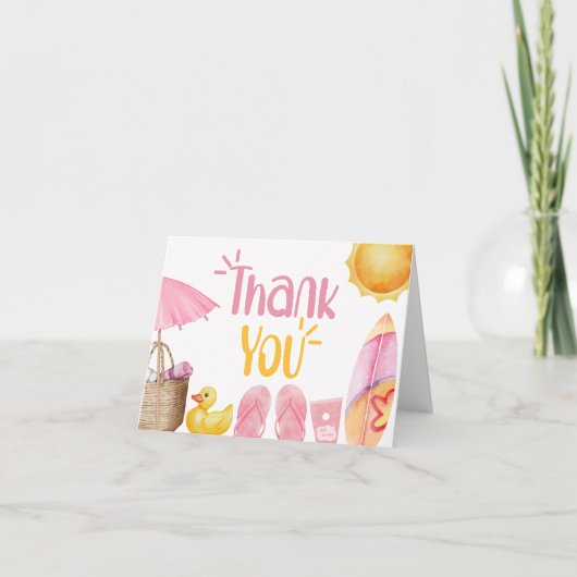 Splish Splash Summer Baby Shower サンキューカード (正面)