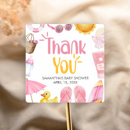 Splish Splash Summer Baby Shower スクエアシール