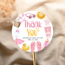 Splish Splash Summer Baby Shower ラウンドシール
