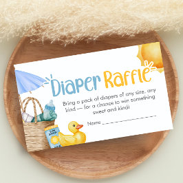 Splish Splash Summer Baby Shower Diaper Raffle エンクロージャーカード