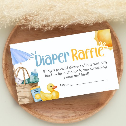 Splish Splash Summer Baby Shower Diaper Raffle エンクロージャーカード