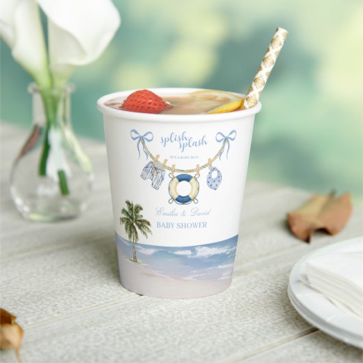Splish Splash Tropical Baby Shower Paper Cup 紙コップ (インサイチュ)