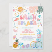 Splish Splash Tropical Summer Birthday Invitation 招待状 (正面)