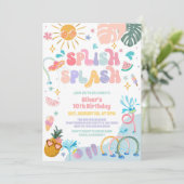 Splish Splash Tropical Summer Birthday Invitation 招待状 (スタンド正面)