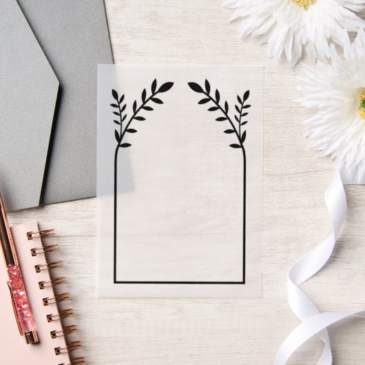 Split Black Floral SVG Frame ベラム紙招待状 (ウェディング)