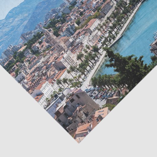 Split city seafront aerial view, Dalmatia, Croatia 薄葉紙 (詳細)