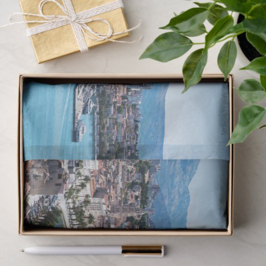 Split city seafront aerial view, Dalmatia, Croatia 薄葉紙 (ギフト)