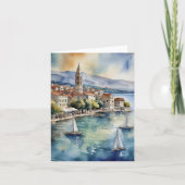 Split Croatia Sailing Watercolor カード (正面)