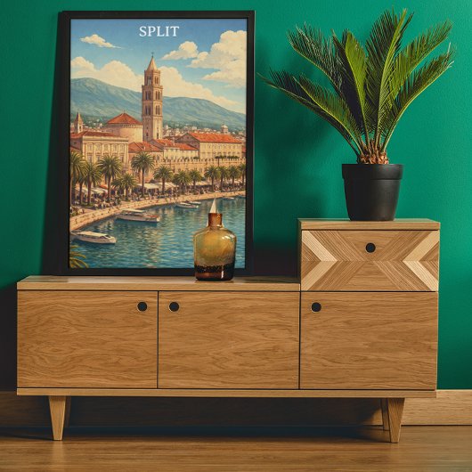 Split Croatia Vintage Adriatic Coast ポスター